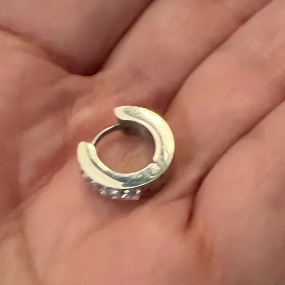 NWOT - Black Tusk Earrings & Stainless Steel Silver Necklace with Huggie & Tusk - Picture 10 of 12